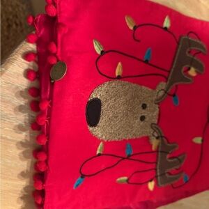 Pier 1 Red Reindeer Christmas table LED runner